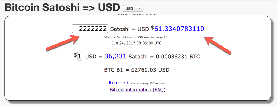 Convert 1 USD to SATS - US Dollar to Satoshi Converter | CoinCodex