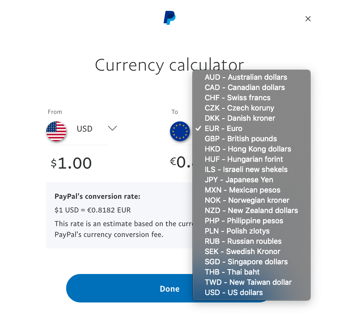 PayPal currency exchange rate - Exiap