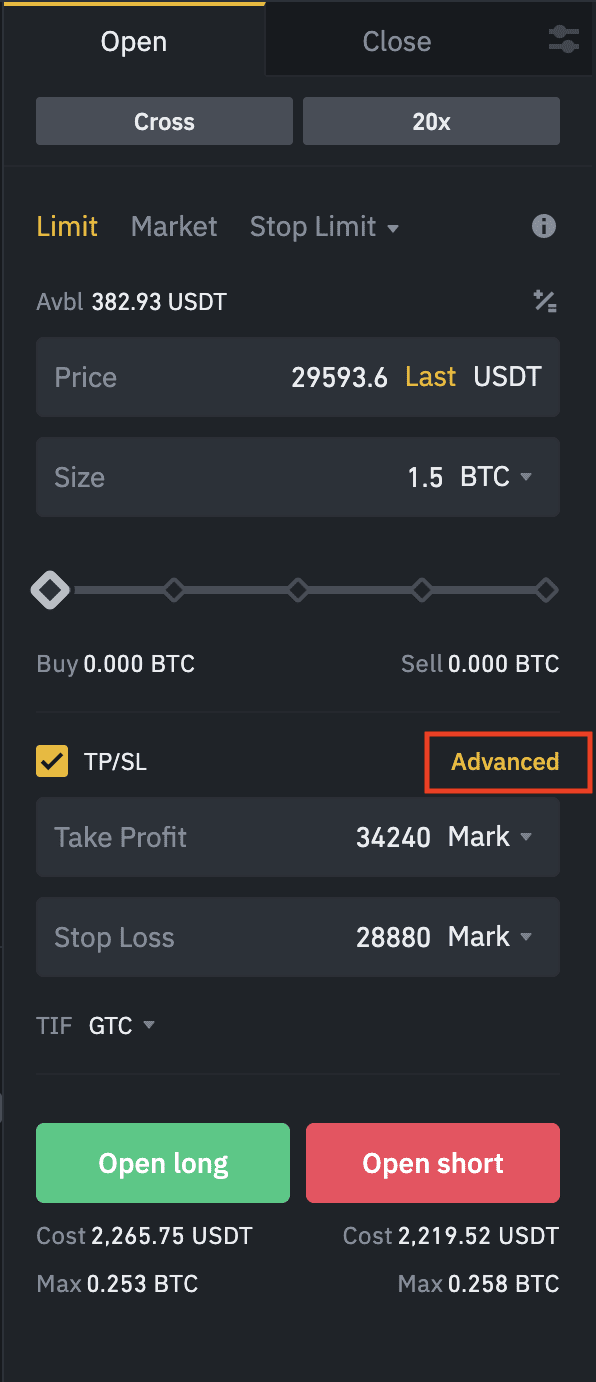 Binance Trailing Stop Order