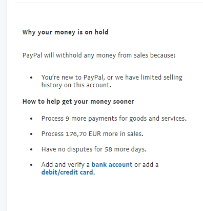 Paypal holding funds for Pickup Items - The eBay Community