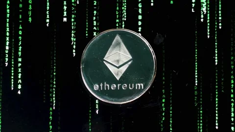 A Close Up Shot Of Silver Ethereum Coin Free Stock Video Footage Download Clips Technology