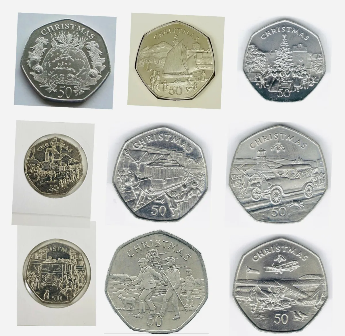 Gibraltar Christmas 50p coins ( to )