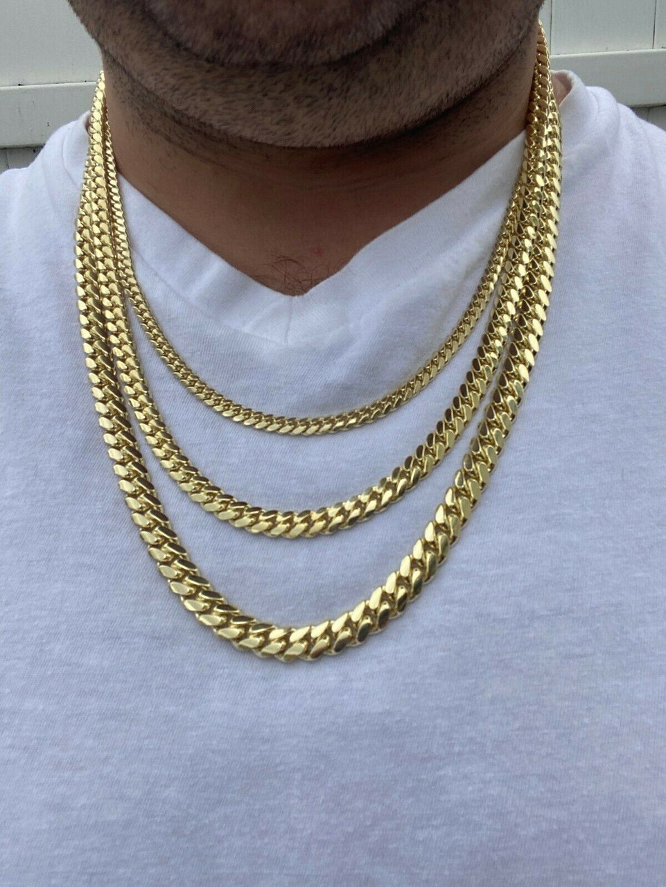 Heavy mm Platinum & Rose Gold Cuban Link Chain for Men JL PT CH 