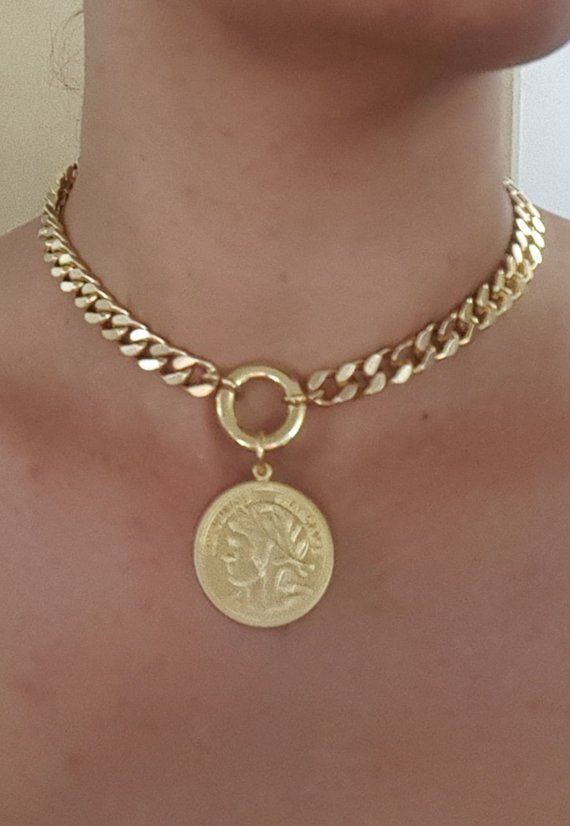 Hammered gold coin necklace - Balsamroot Jewelry