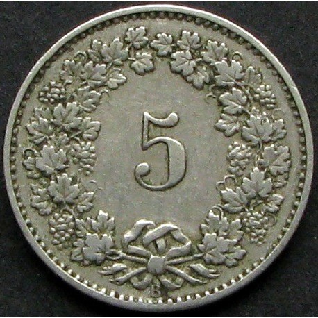 Coin, Switzerland, 5 Rappen, , Bern, , Copper-nickel, KM