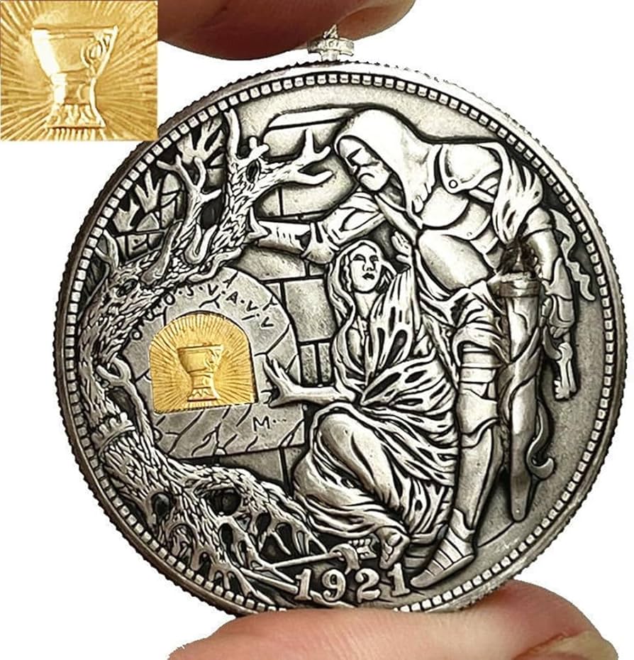 Modified US 1 Dollar Coin with tiny sword that unlocks secret vault - 9GAG