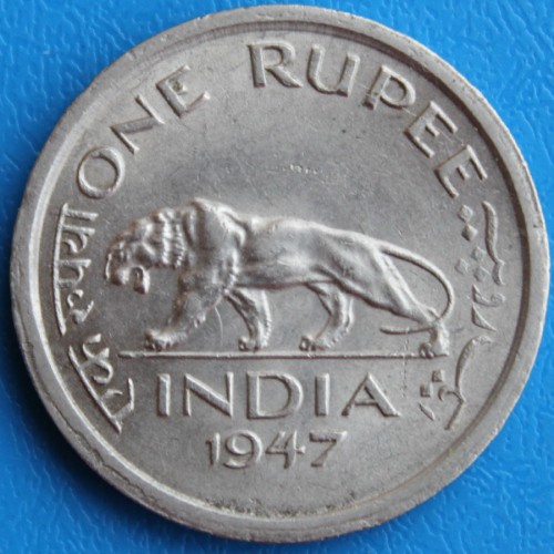 GEORGE VI ~ 1 RUPEE ~ ~ TIGER ON BACK ( BOMBAY MINT ) RARE COIN ~ P – Indian Hobby Club