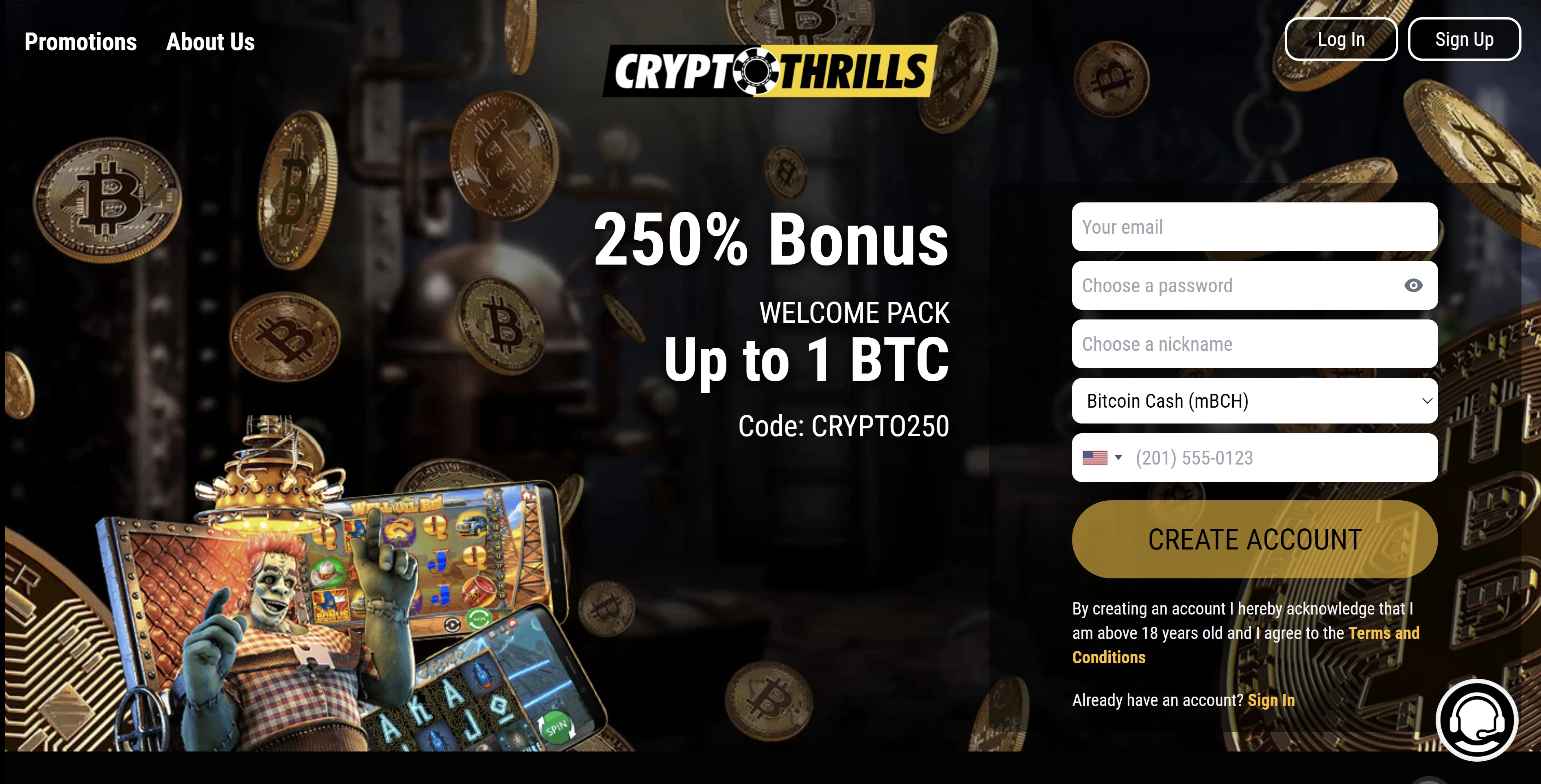 Crypto Thrills Airdrop » Claim 3 free mBTC tokens (~ BTC)