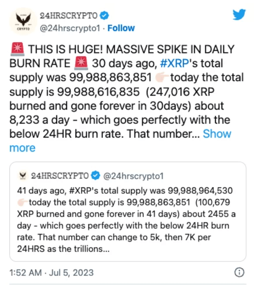 Expert Says Burning XRP Does Not Affect XRP Price