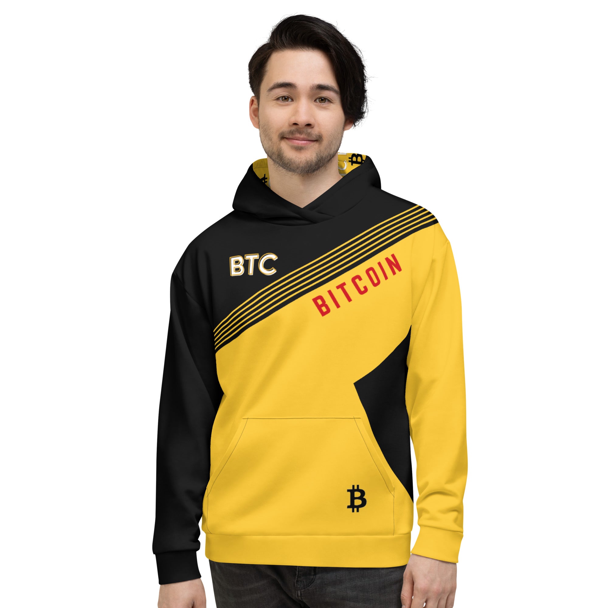 Bitcoin With Half Orange Bull Head Hoodie – Crypto Wares