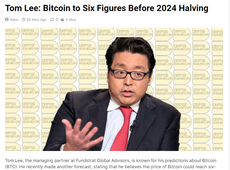 Tom Lee predicts Bitcoin’s price to hit $k this year: Is this the time to buy more?