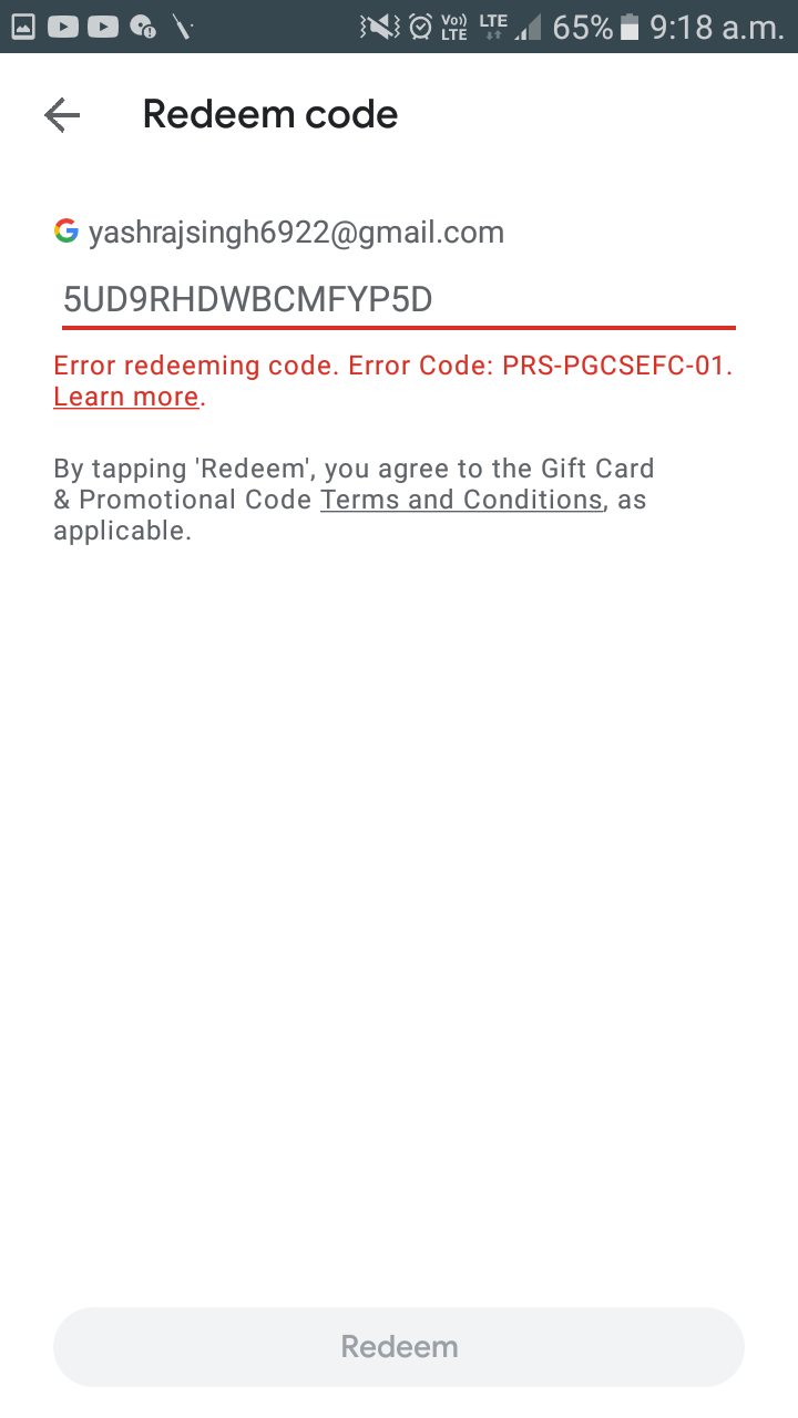 Redeem a Google Play gift card, gift code, or promotional code - Google Play Help