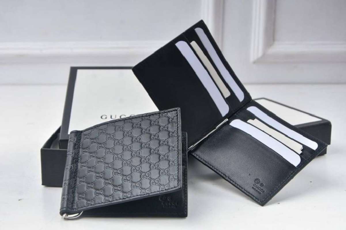 GUCCI Mens Microguccissima GG Acero Money Clip Wallet Black – LussoCitta