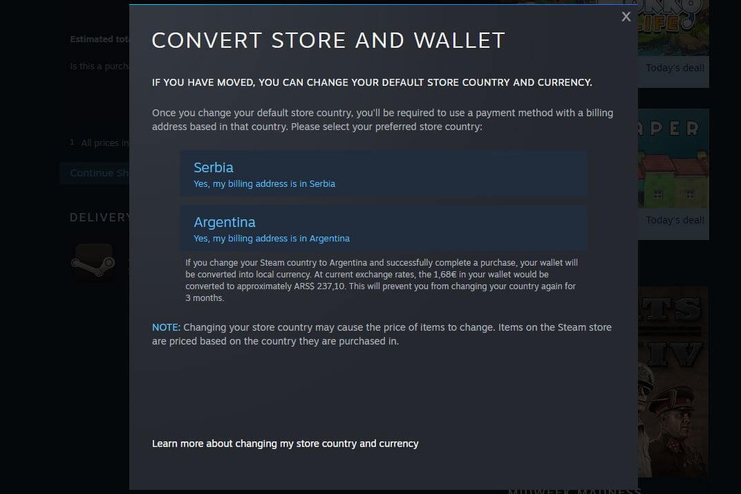 Steam Support :: New USD Pricing For Argentina and Turkey beginning November 20th.