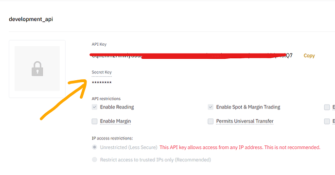 API Keys : Binance Spot - Automated Trading at Alertatron