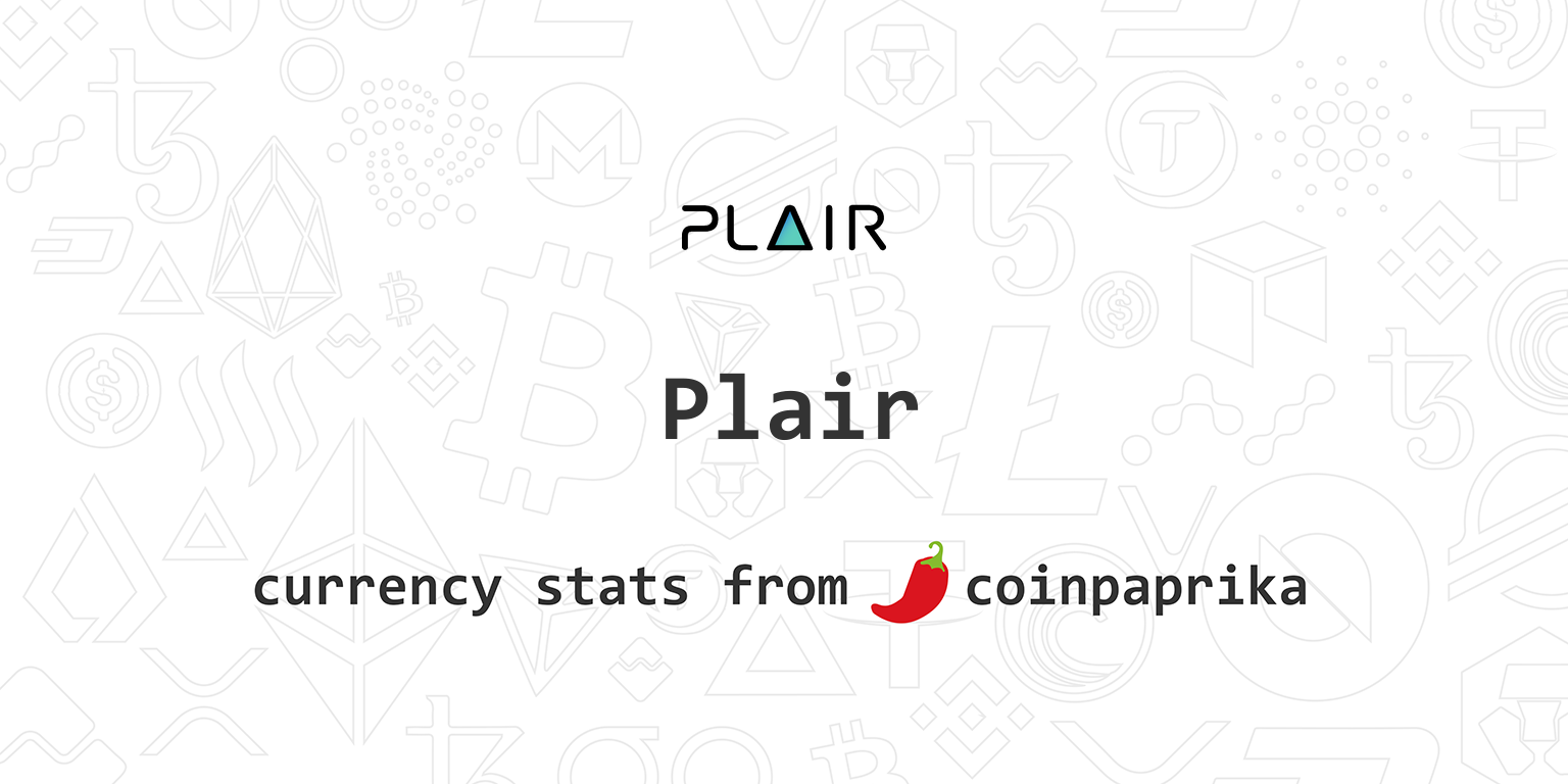 Plair Price | PLA Price Today, Live Chart, USD converter, Market Capitalization | 1001fish.ru