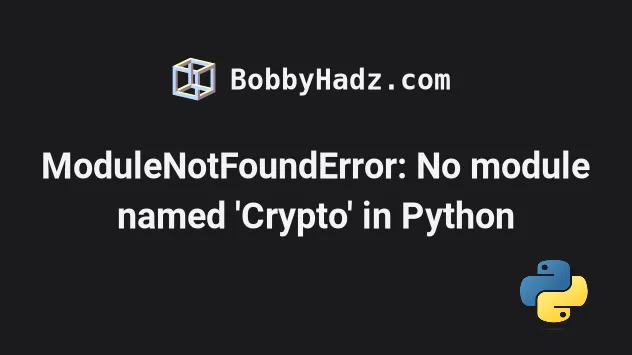 ModuleNotFoundError: No module named 'cryptography' - Python | bobbyhadz