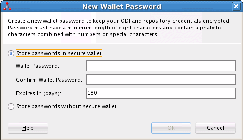 Configuring a Password-Protected Wallet for Storing Login Credentials