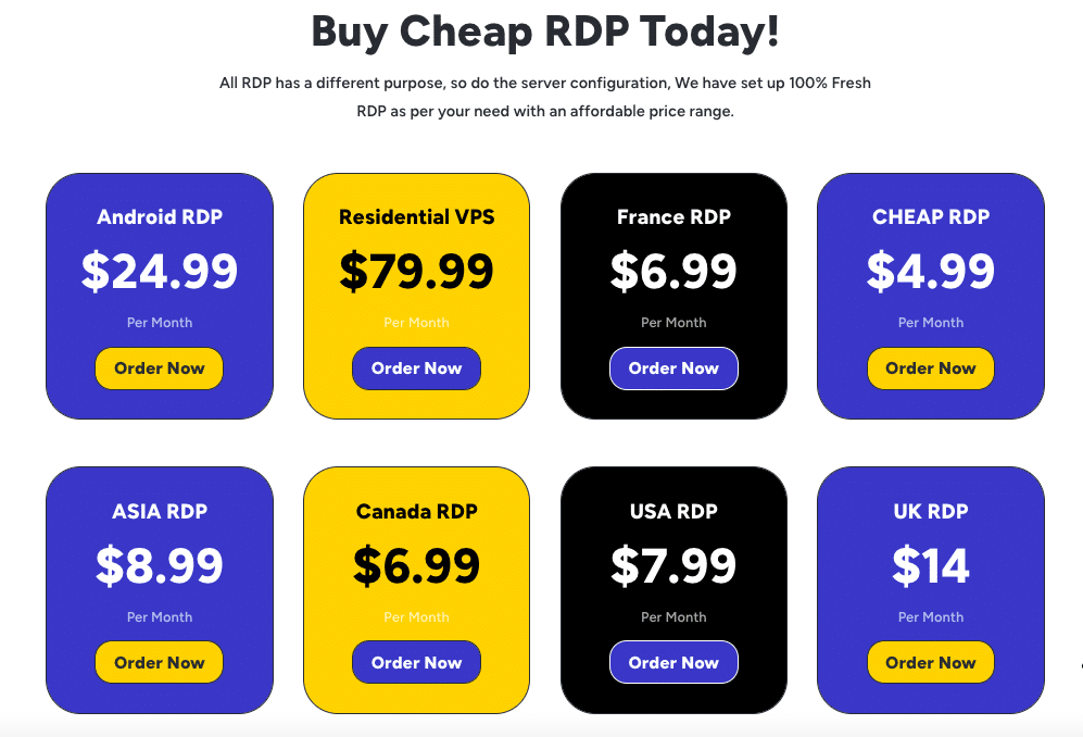 Top 10 Cheap RDP Servers - Buy Online with CC or Bitcoin