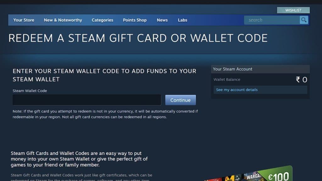 Steam Gift Cards