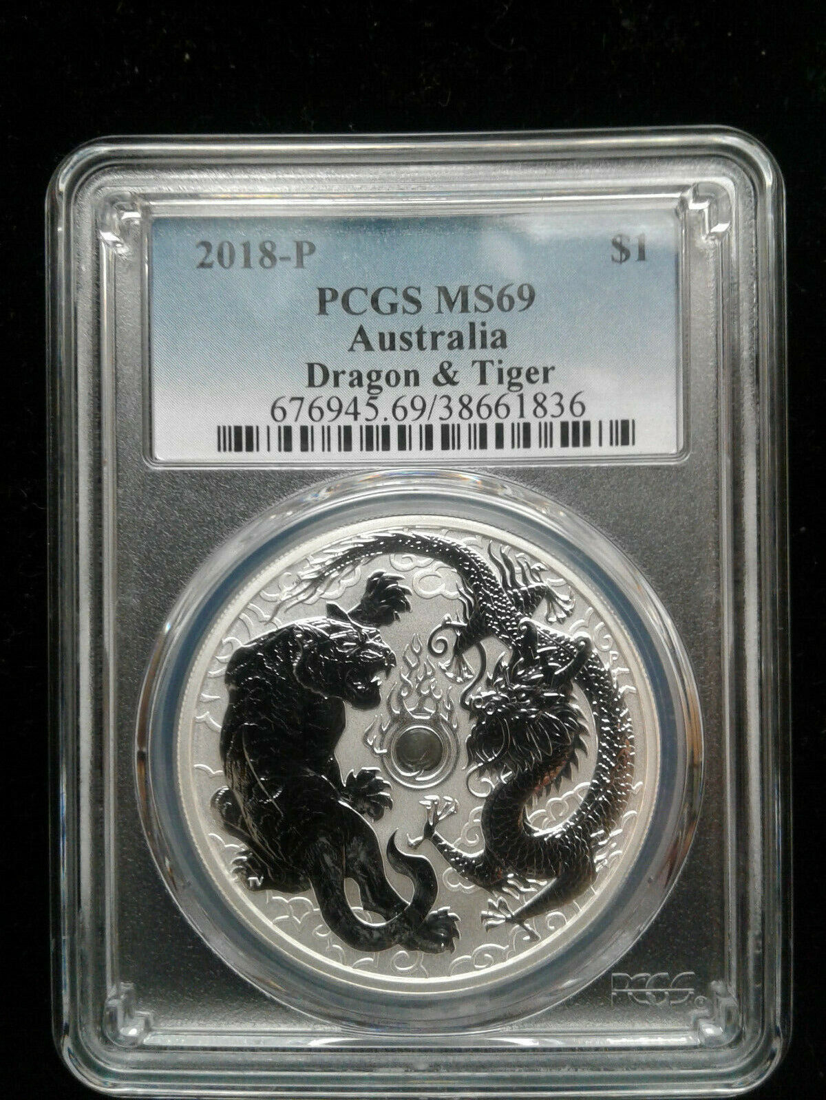 Dragon & Tiger 1oz Silver BU Coin