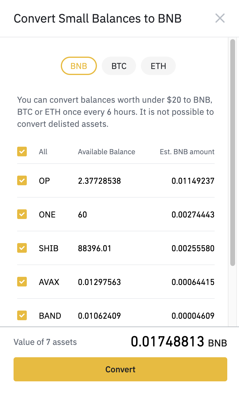 How to Convert Small Balance to BNB on Binance | 4 Simple Steps