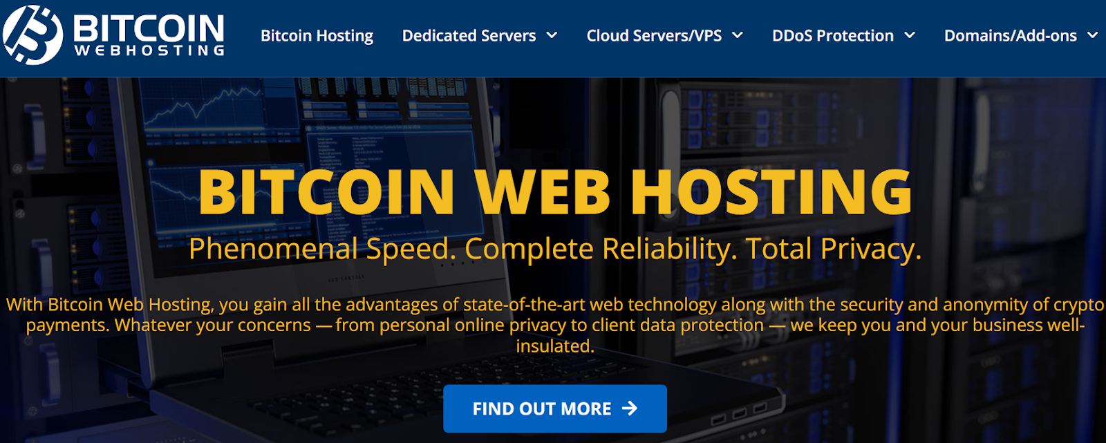 Cryptocurrency hosting and services for exotic location hosting providing virtual private server