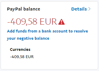 What should I do if my balance is negative? | PayPal BA