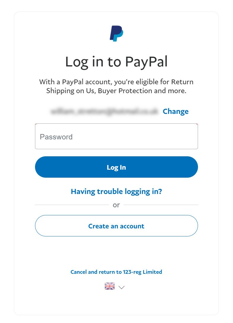 My Account | PayPal GB