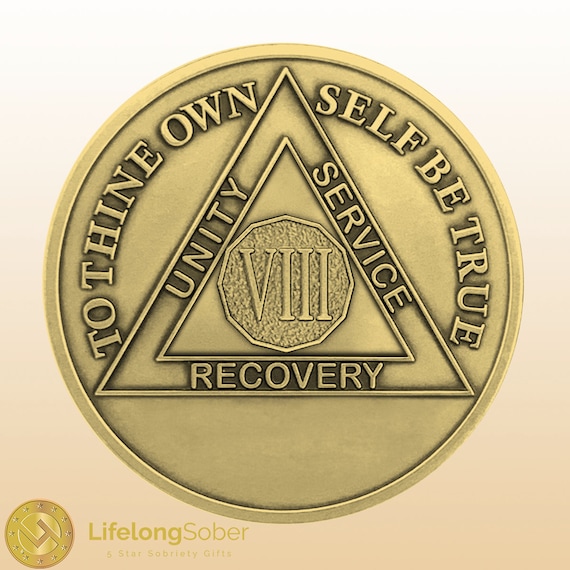 8 Year Bronze AA Meeting Recovery Chips - Bulk Sobriety Coins/Tokens — AA Medallion Store