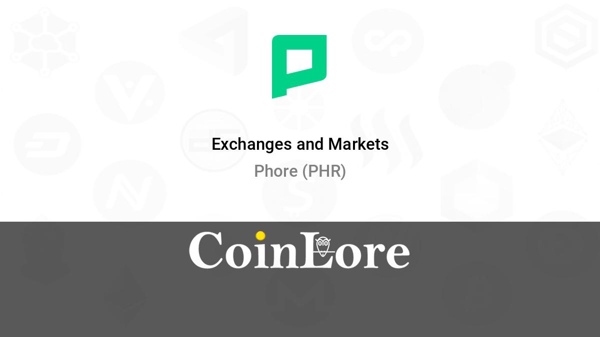 Phore price today, PHR to USD live price, marketcap and chart | CoinMarketCap