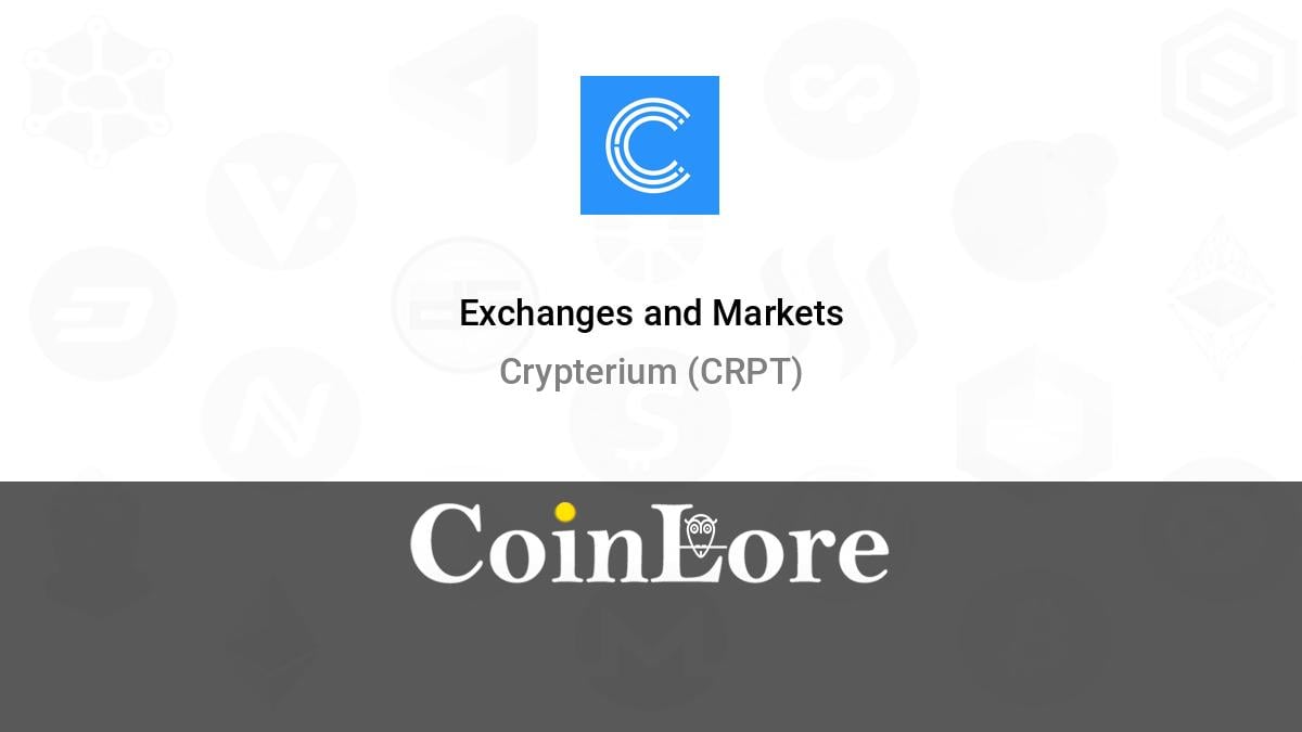 Where to Buy CRPT (Crypterium)? Exchanges and DEX for CRPT Token | 1001fish.ru