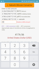 Satoshi to Bitcoin Conversion table / chart