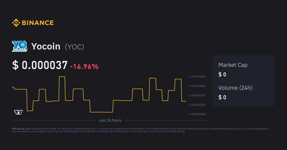 Yocoin price today, YOC to USD live price, marketcap and chart | CoinMarketCap