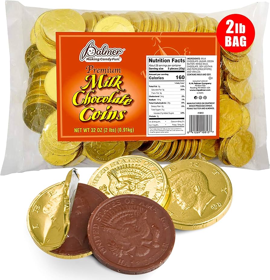 Calories in Milk Chocolate Assorted Gold Coins by The Madelaine and Nutrition Facts