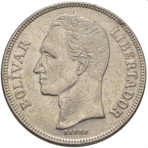 5 Bolivares Venezuela , Y# 44 | CoinBrothers Catalog