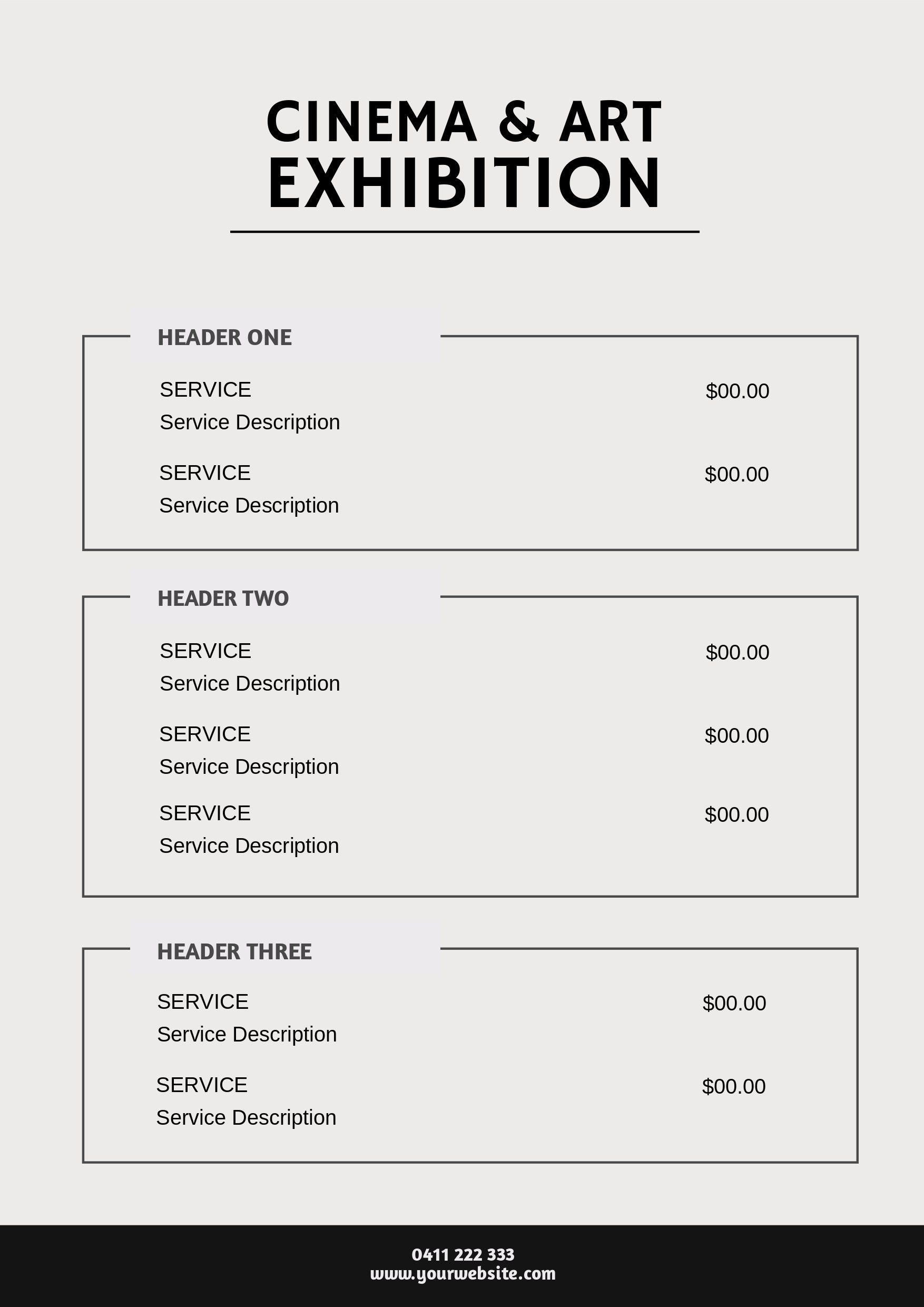 Price List Template Projects :: Photos, videos, logos, illustrations and branding :: Behance