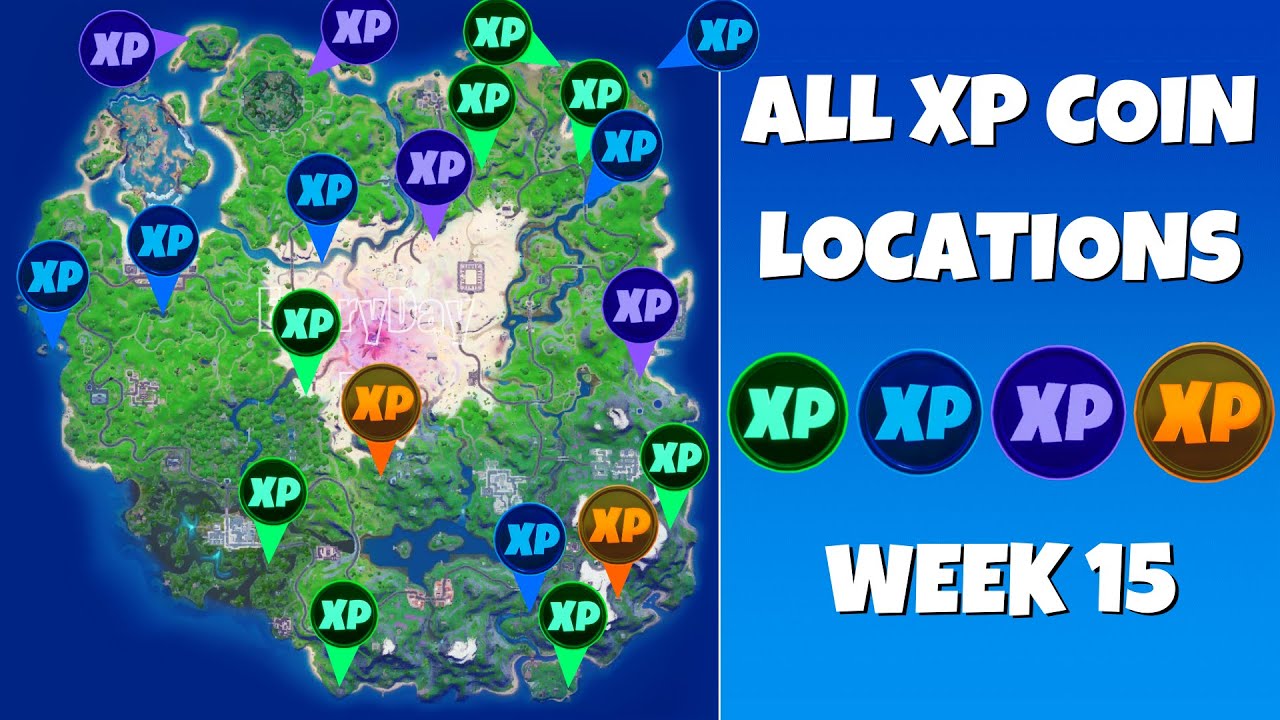 All XP Coin Locations - Fortnite Chapter 2 Season 5 - Green, Blue, Purple, Gold - Gamepur