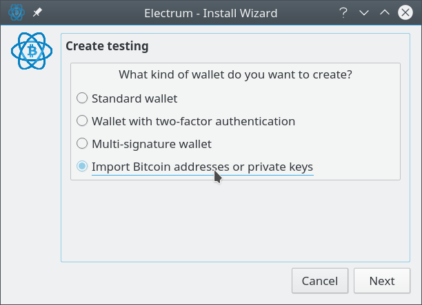 Importing private keys into Electrum wallet - Sweep core and paper wallet