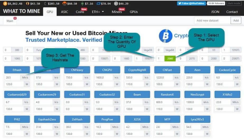 WhatToMine - Crypto coins mining profit calculator compared to Ethereum Classic