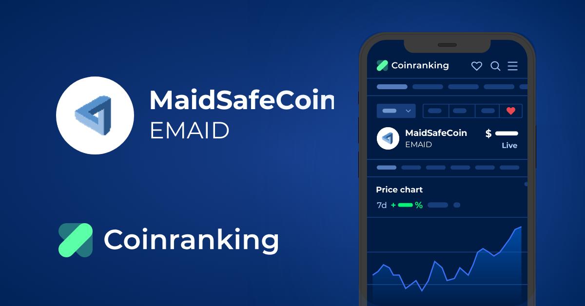 MaidSafeCoin (MAID) live coin price, charts, markets & liquidity