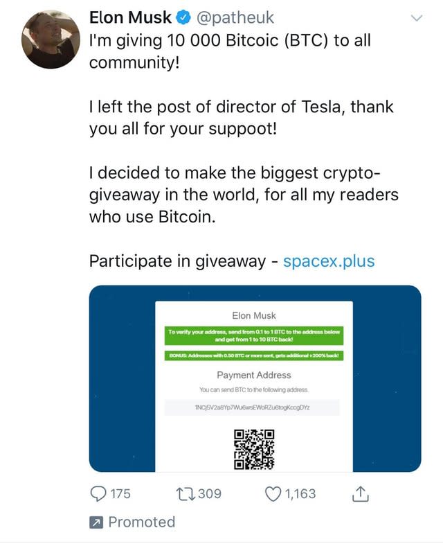 Fake Elon Musk giveaway featured in cryptocurrency scams-U.S. FTC | Reuters