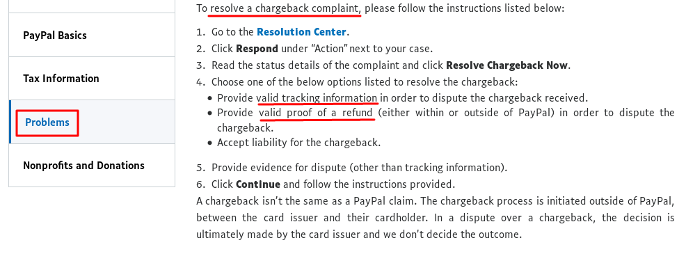 PayPal Chargeback vs. PayPal Dispute