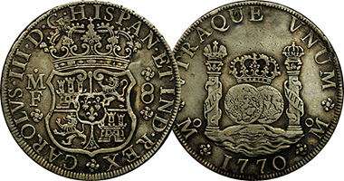 Spanish Empire 8 Reales, Coin Details - The Silver Dollars of '60