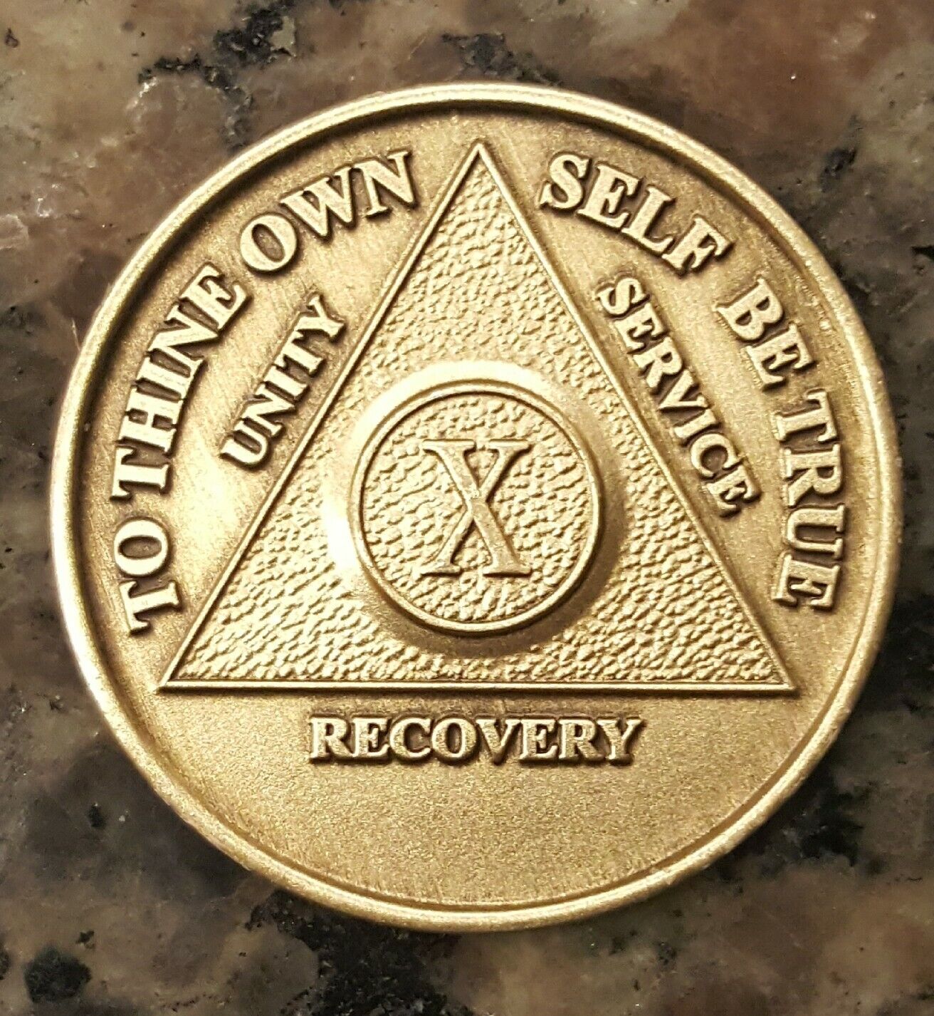 AA Tri-Plate Color Medallion (up to 45 years) | Serenity Shop Recovery Gifts