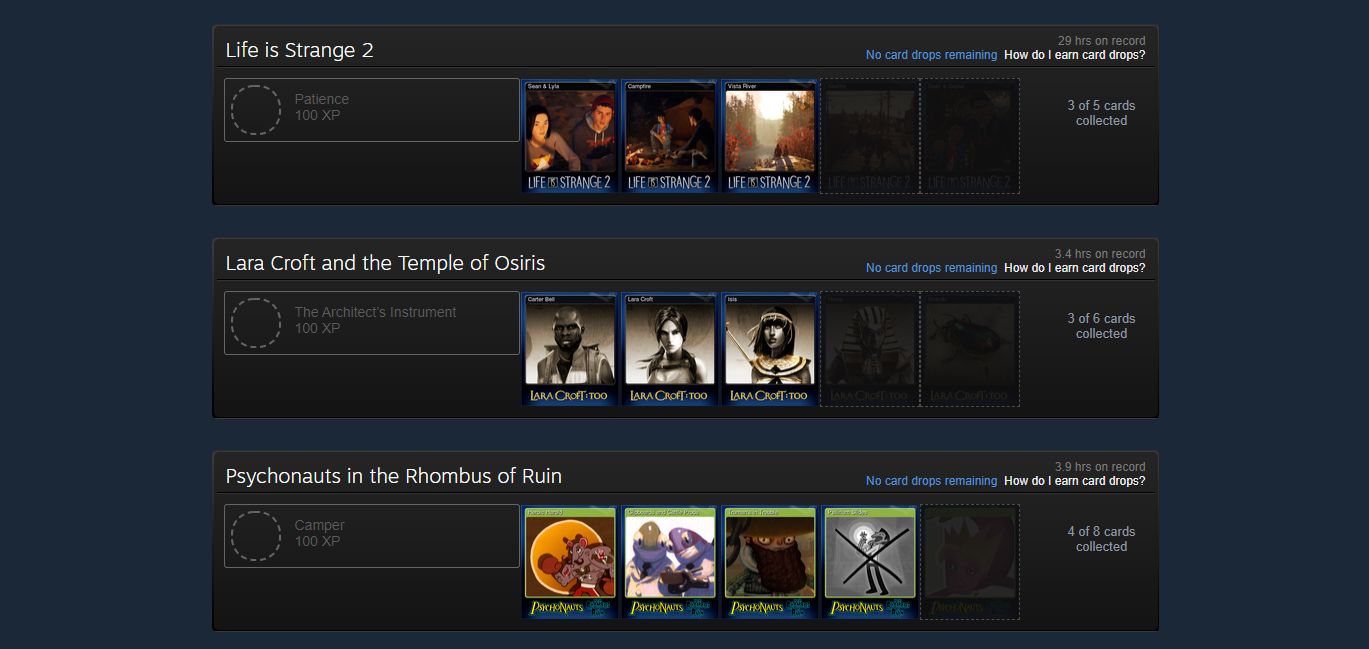 Steam Trading Card problem