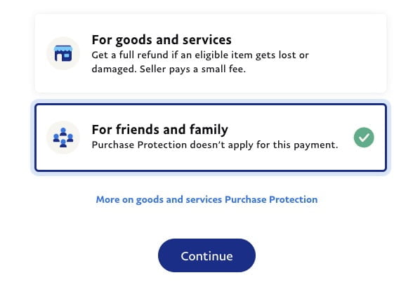 The risks of accepting payment via PayPal’s “Friends and Family” payout option