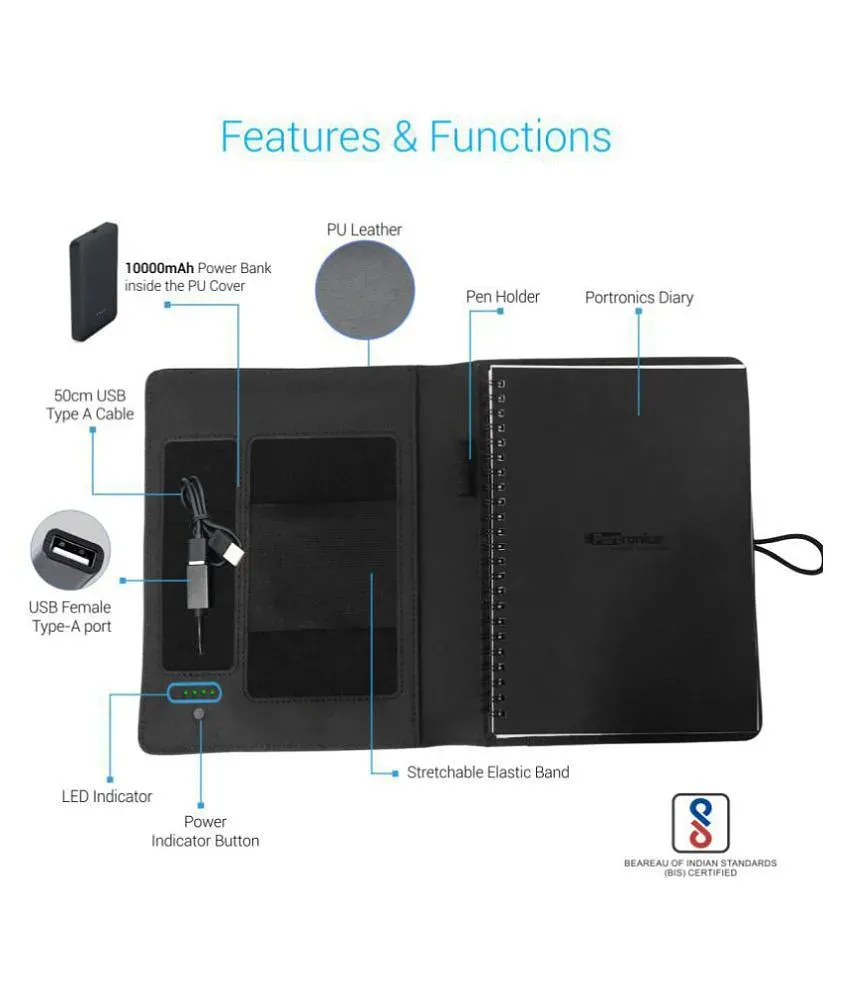 Black Portronics Wallet Power Bank at Rs /piece in Fatehgarh | ID: 