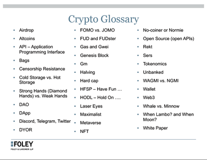 Cryptocurrency lingo: 10 terms people use every day for transactions.