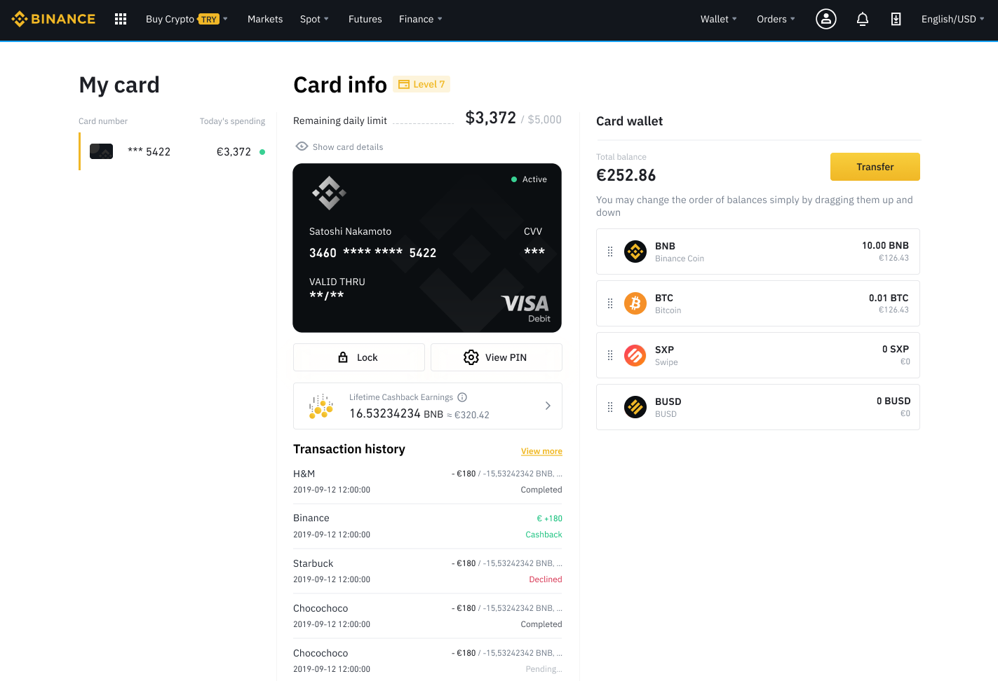 Binance rolls out Visa cashback cards across Europe